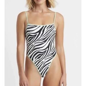 Bond Eye Australia Daytona One Piece Mint Zebra Print Swimsuit XS